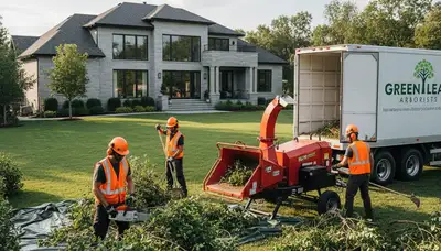 Professional shrub removal service clearing overgrown bushes in Albany, NY yard