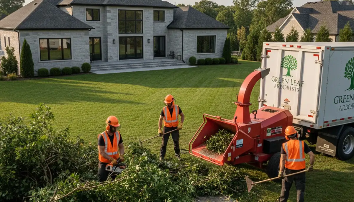 Professional shrub removal service in Albany, NY clearing overgrown bushes for improved yard appeal