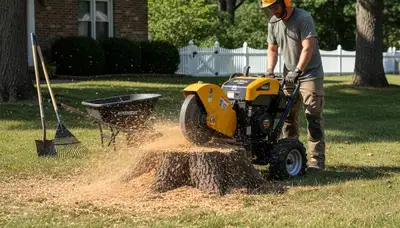 Professional stump grinding removing tree stumps in Rensselaer, NY by Albany tree removal experts