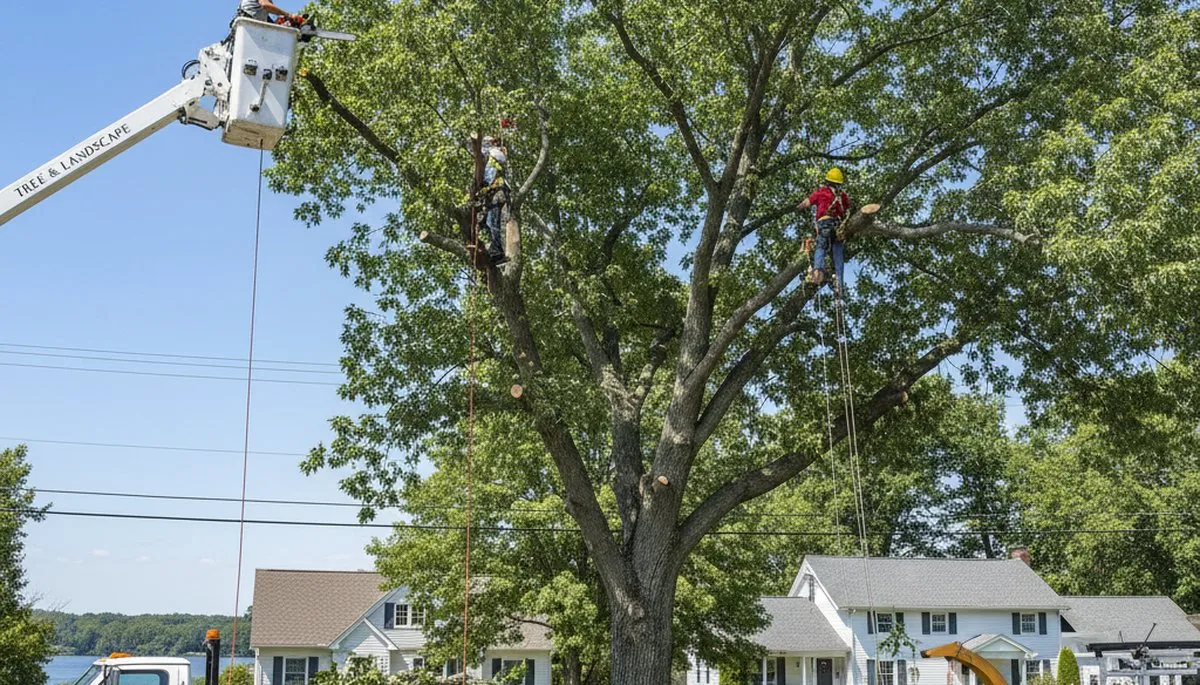 Professional tree removal service in Albany NY safely cutting and clearing trees