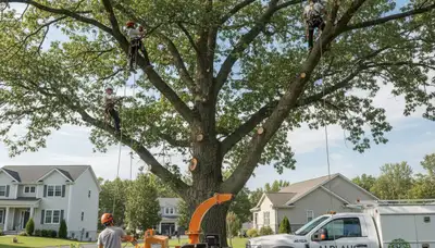 Professional tree removal service in Albany NY clearing hazardous trees safely