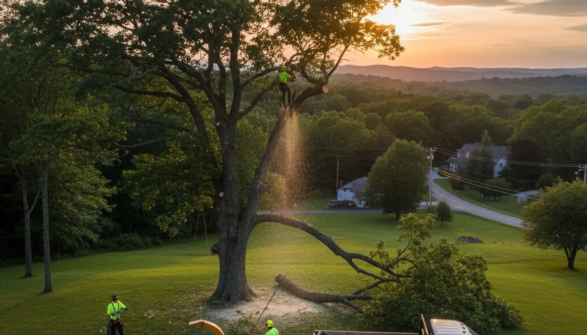 Professional tree removal service in Albany NY safely cutting and clearing large trees