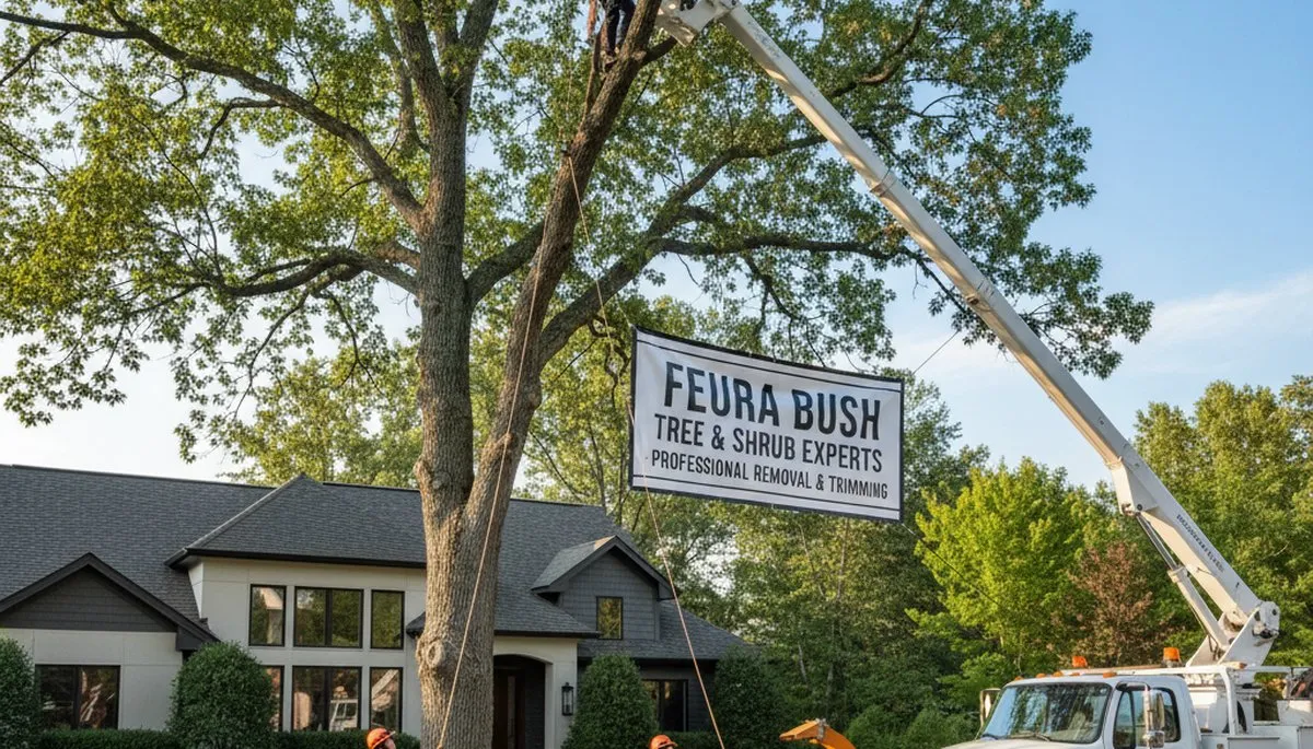 Professional tree removal service in Albany NY safely cutting and clearing large oak tree