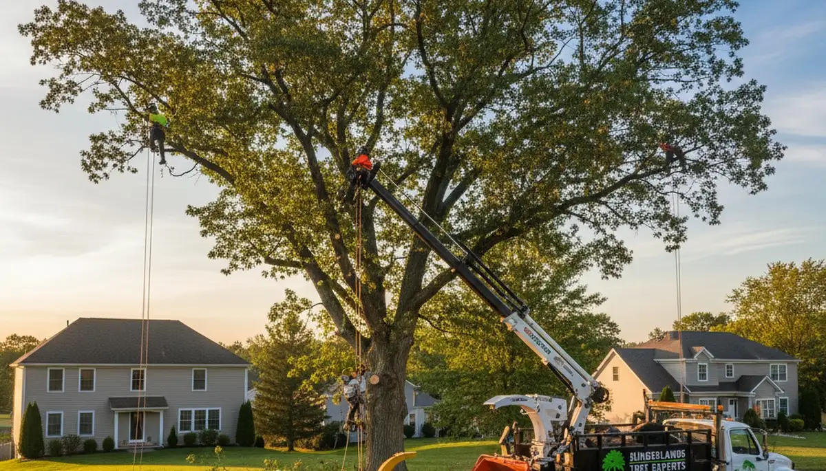 Professional tree removal service team working safely in Albany, NY